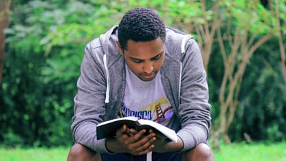 A man reading his bible