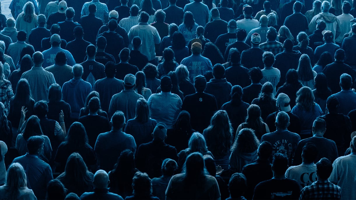 Church members sitting in a service