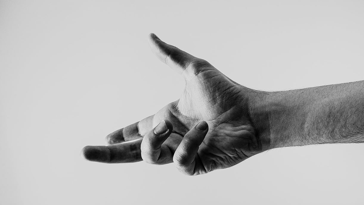 A hand reaching out