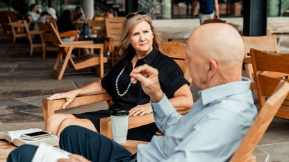 A couple speaking to each other