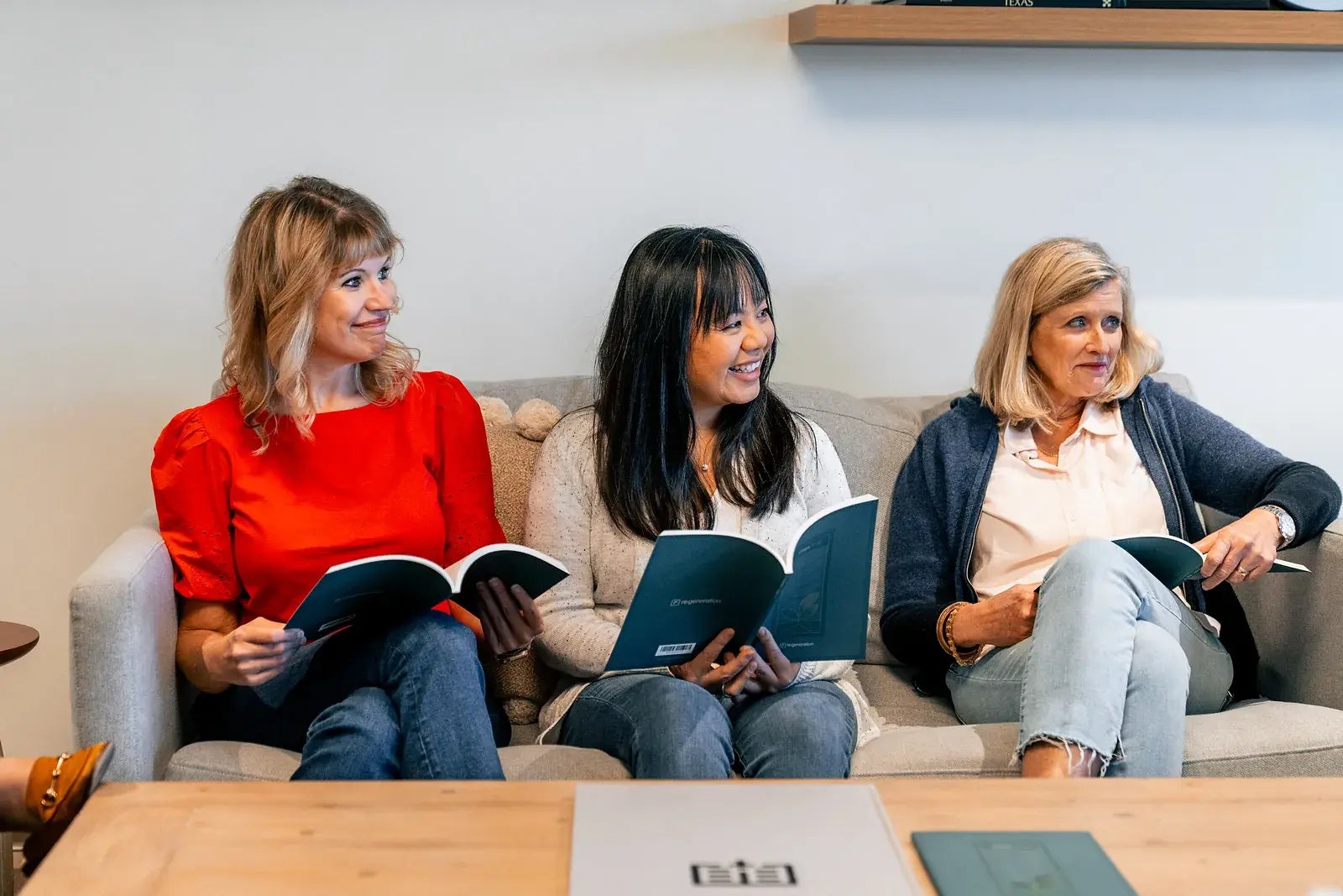 Three Re:generation female attendees sharing in their small group