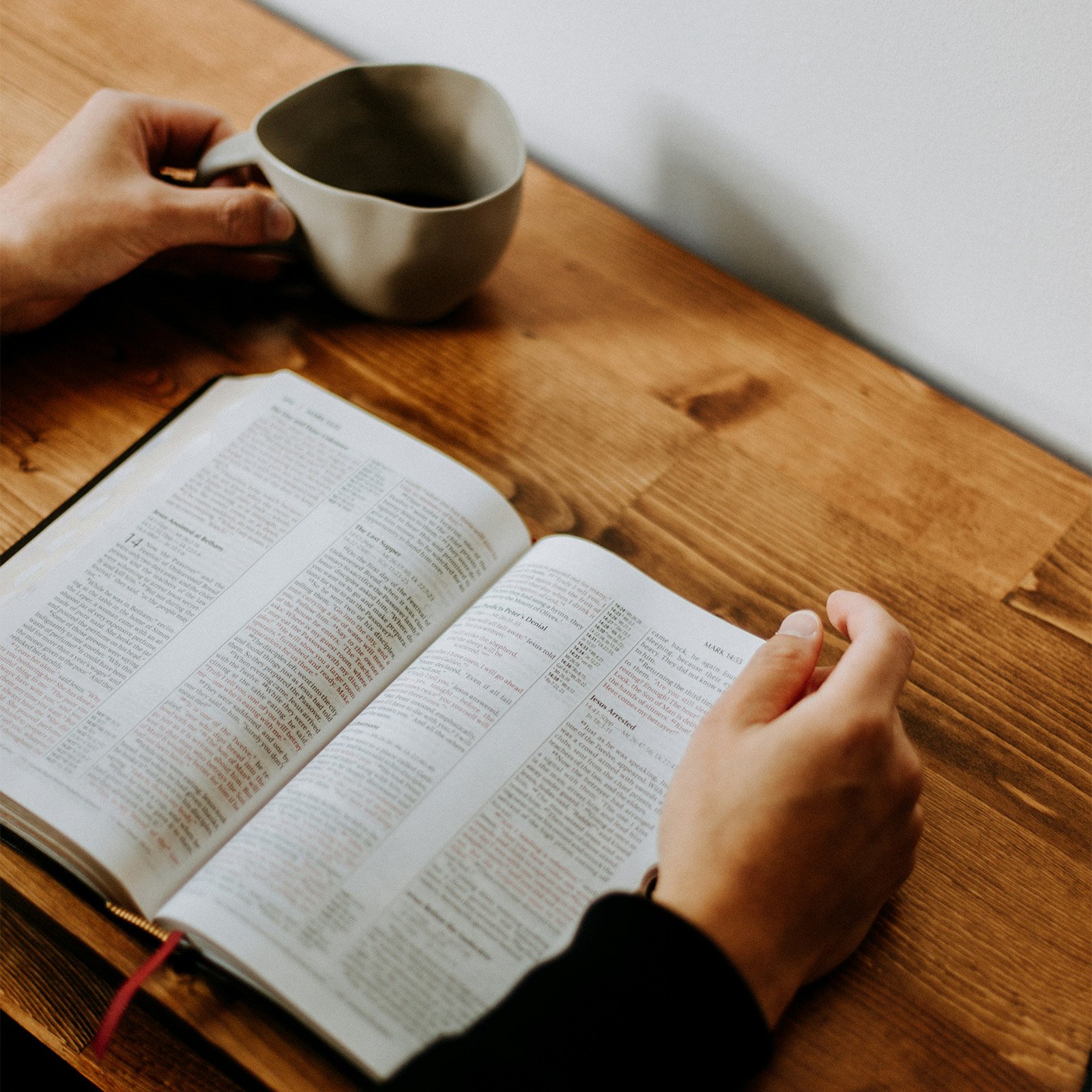 A person reading their Bible