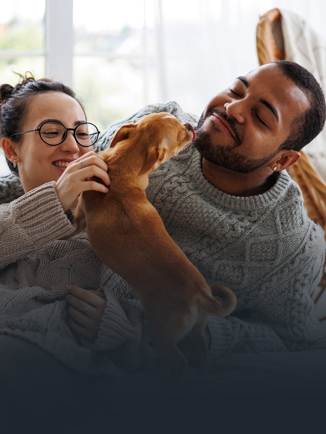 A Foundation Group couple with their dog