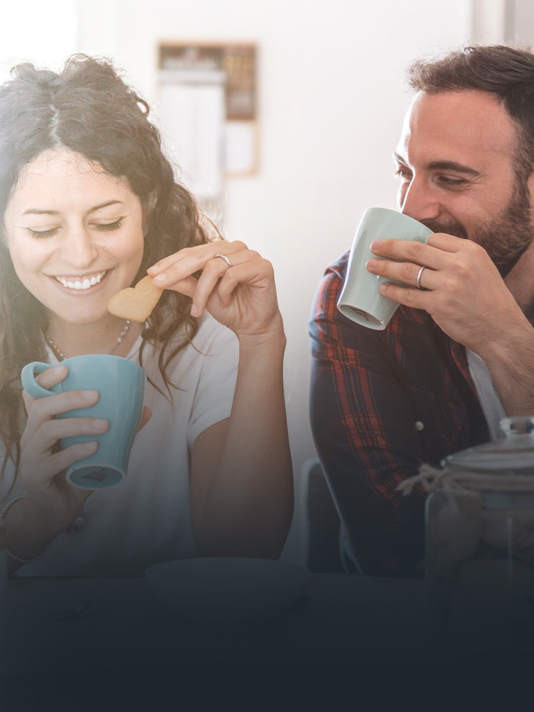 A Foundation Groups couple drinking coffee together