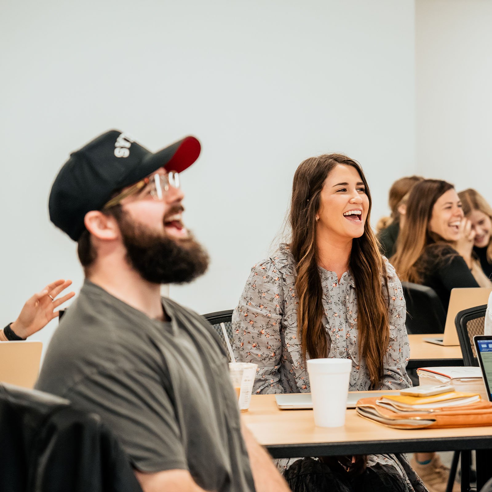 Watermark Institute fellows laughing during class time