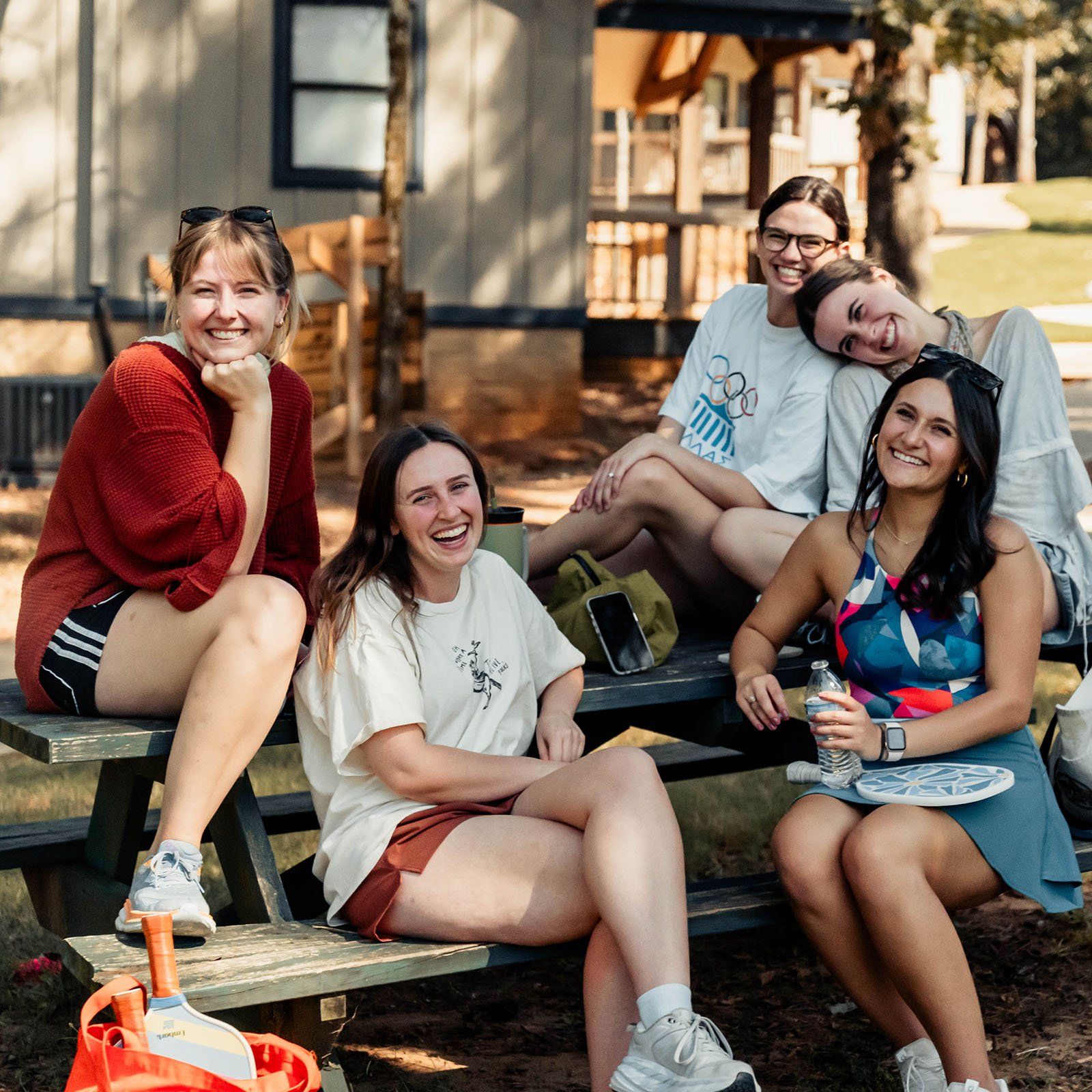 Watermark Institute women students smiling at retreat