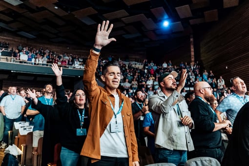 CLC conference attendee worshiping at Watermark Community Church