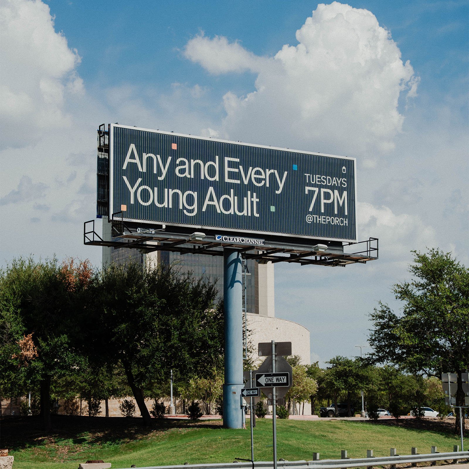 A billboard of The Porch at Watermark Community Church