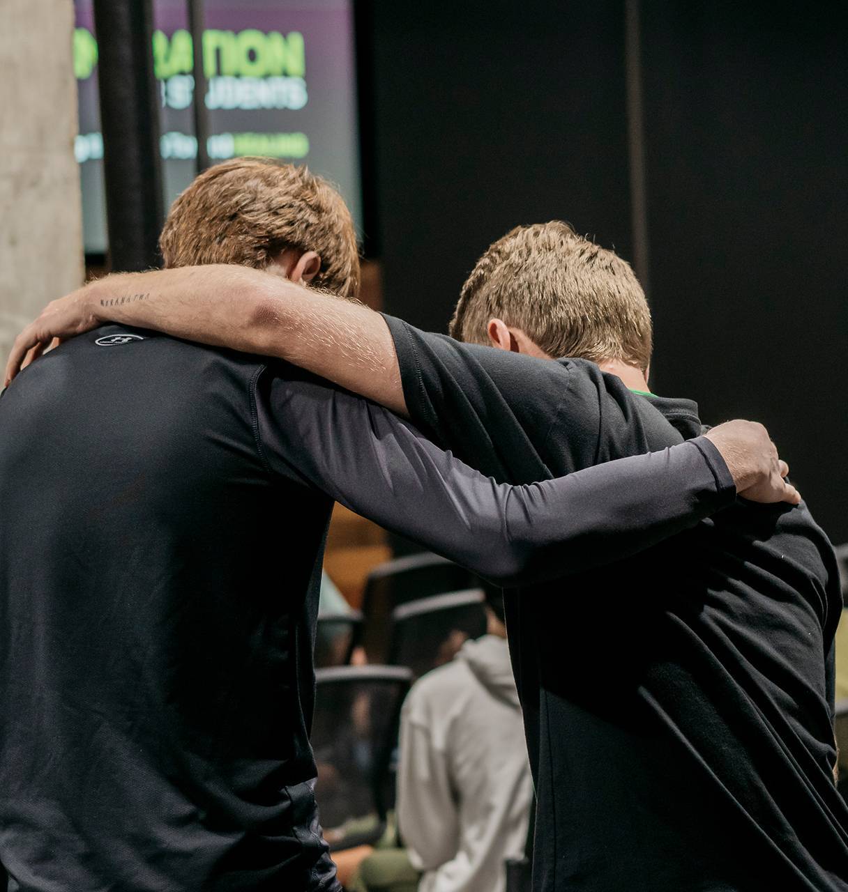 boys hugging