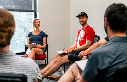 Re|engage leaders leading a small group